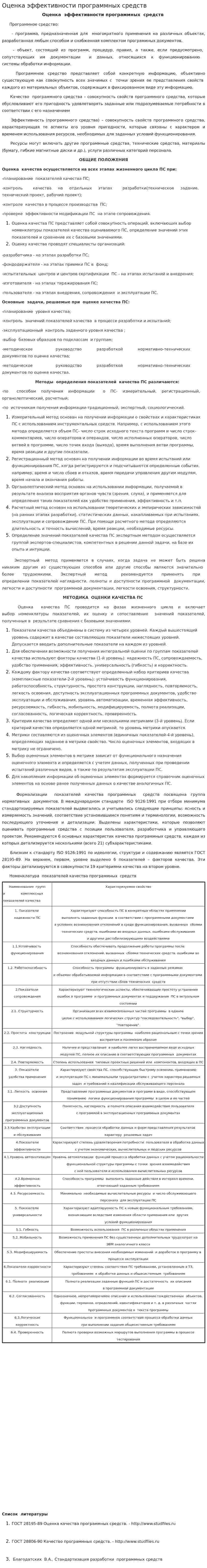 Оценка эффективности программных средств