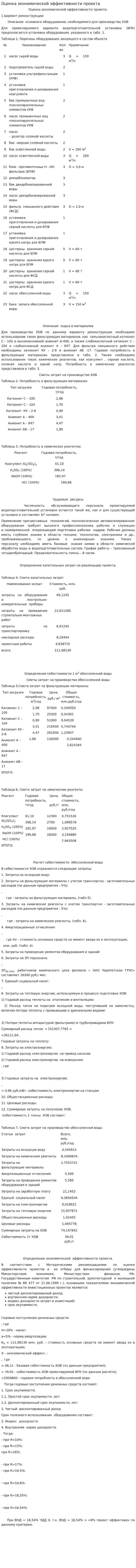 Оценка экономической эффективности проекта. 2