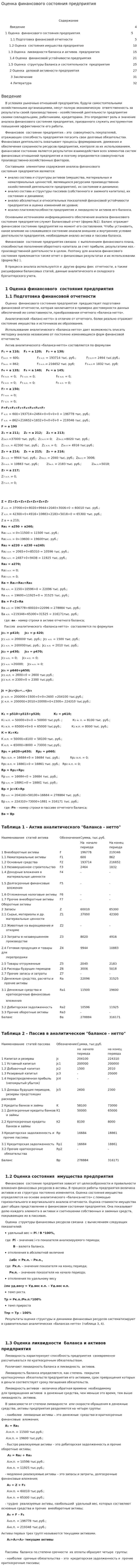 Оценка финансового состояния предприятия. 17