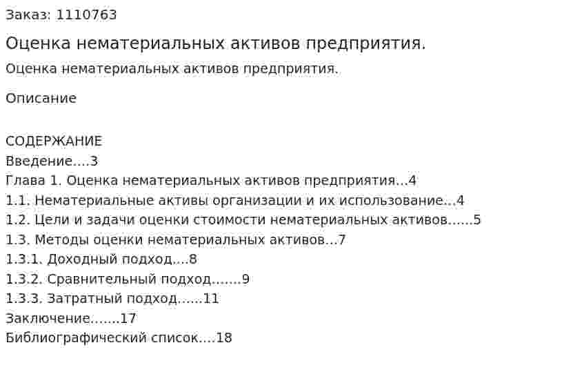 Оценка нематериальных активов предприятия. (реферат) 