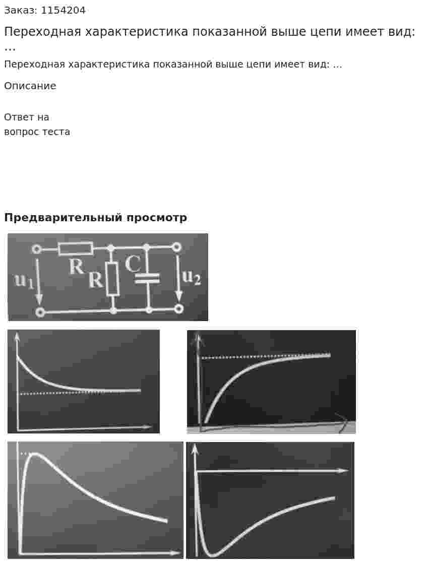 Переходная характеристика показанной выше цепи имеет вид: … 
