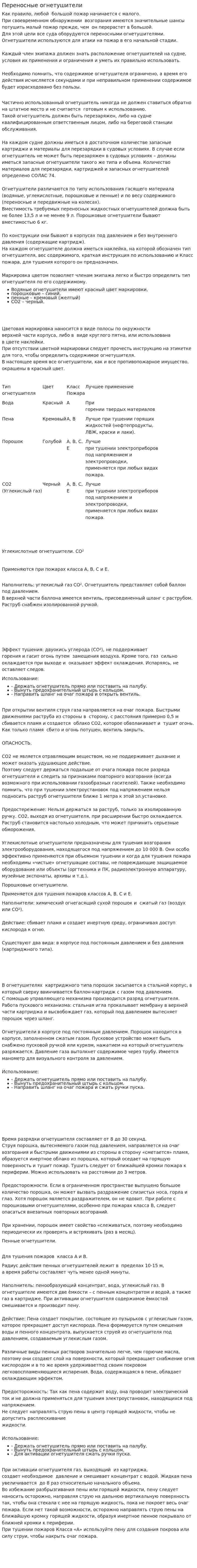 Переносные огнетушители