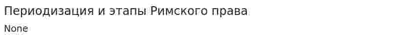 Периодизация и этапы Римского права