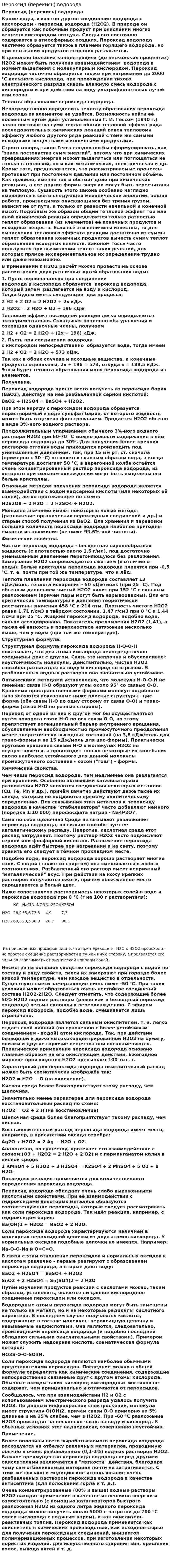 Пероксид (перекись) водорода