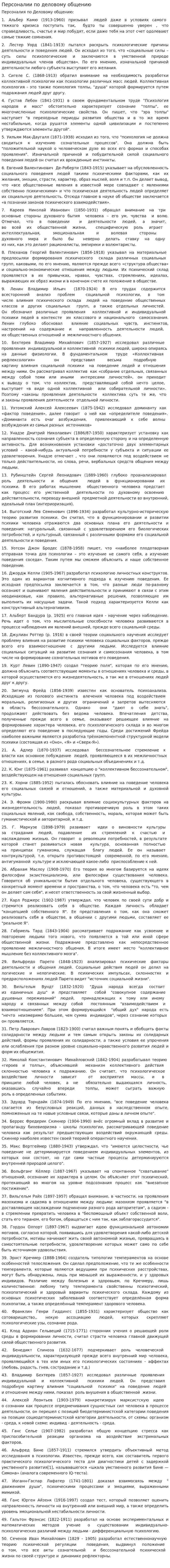 Персоналии по деловому общению
