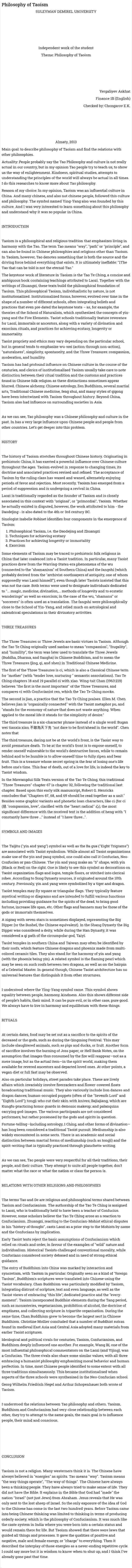 Philosophy of Taoism