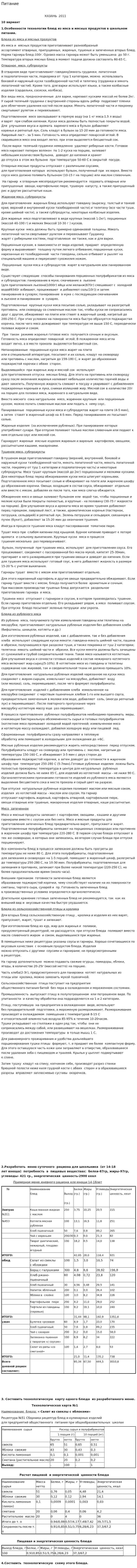 Питание. 2