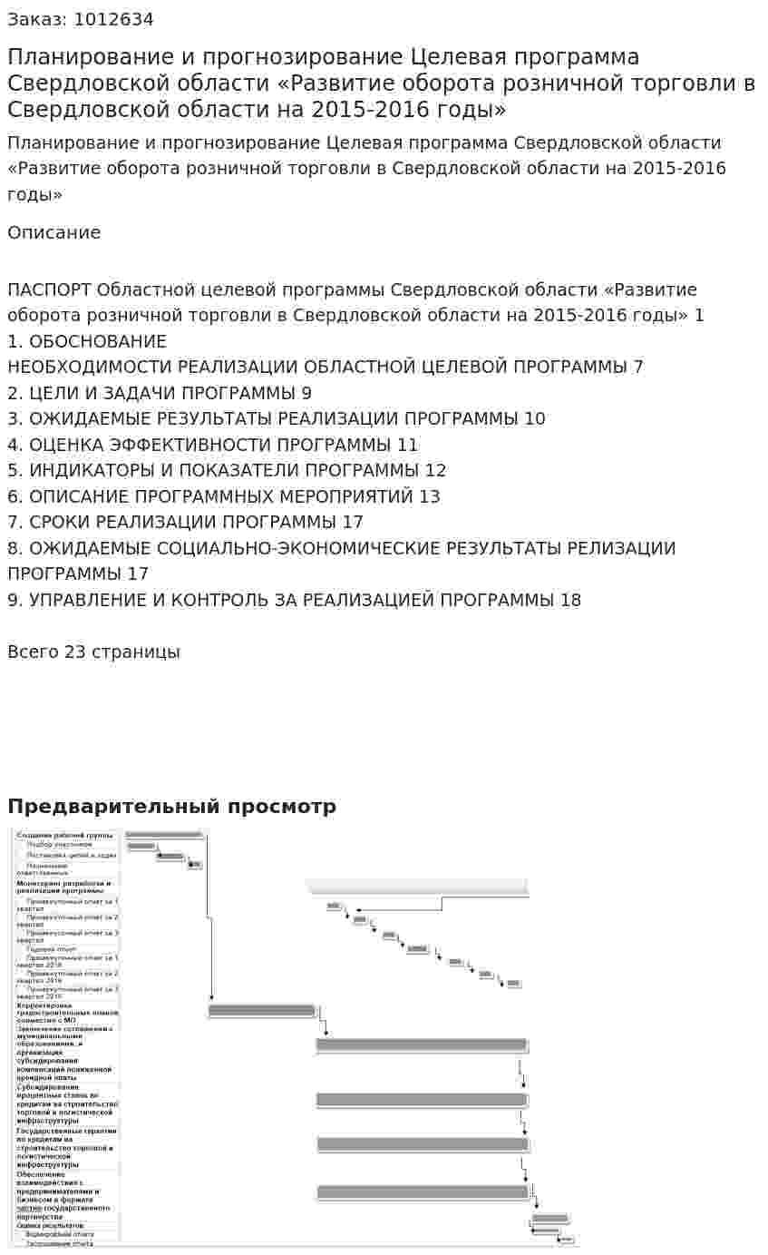 Планирование и прогнозирование Целевая программа Свердловской области  «Развитие оборота розничной торговли в Свердловской области на 2015-2016 годы» 