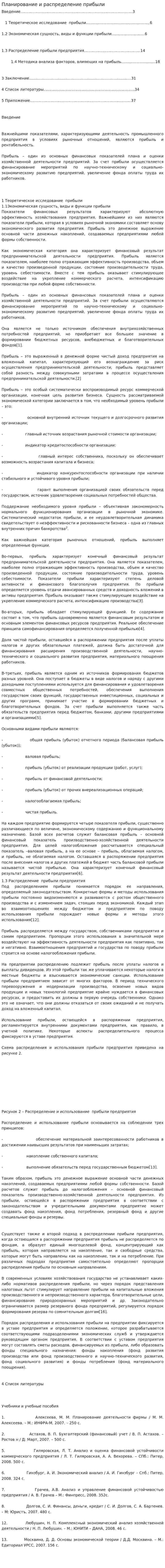 Планирование и распределение прибыли