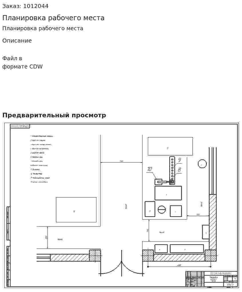 Планировка рабочего места 