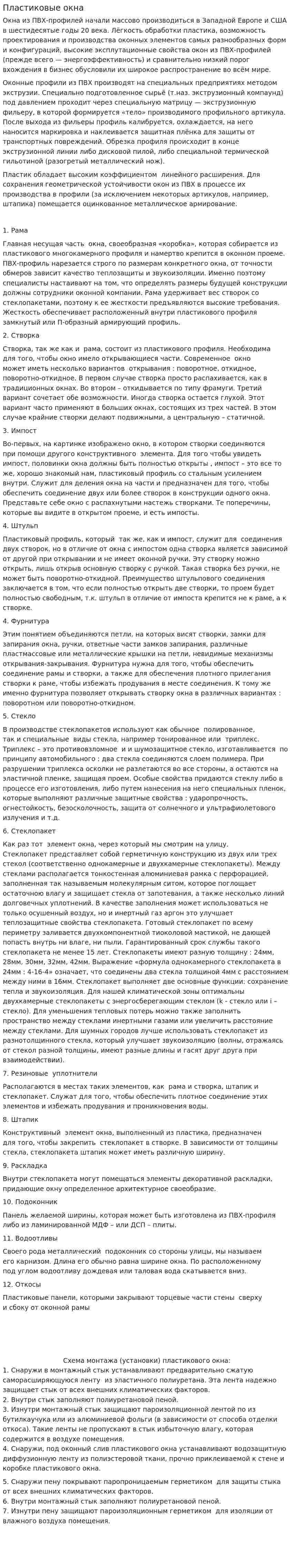 Пластиковые окна