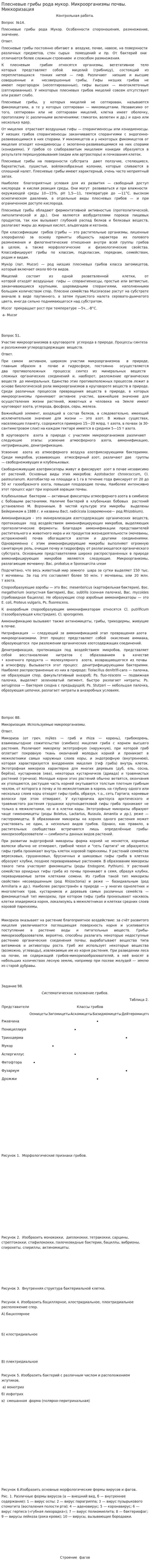 Плесневые грибы рода мукор. Микроорганизмы почвы. Миккоризация