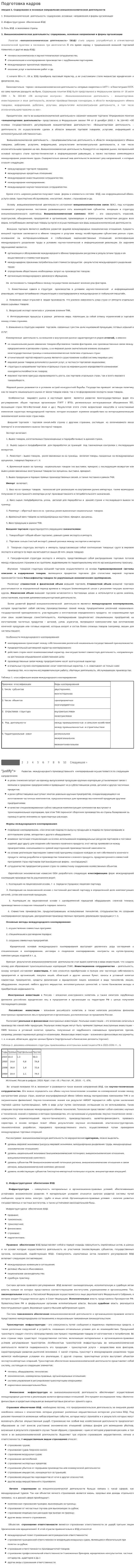 Подготовка кадров