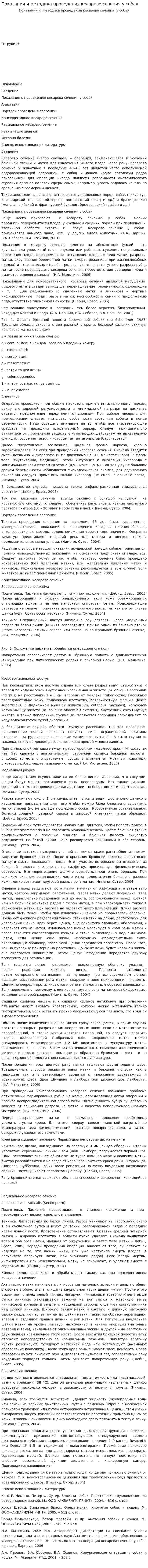 Показания и методика проведения кесарево сечения у собак