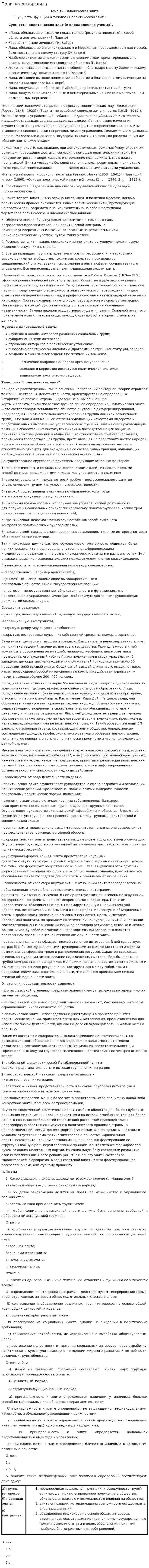 Политическая элита. 18