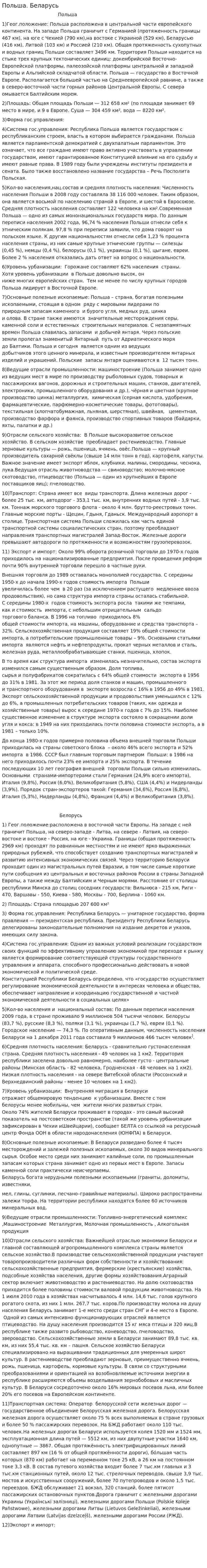 Польша. Беларусь
