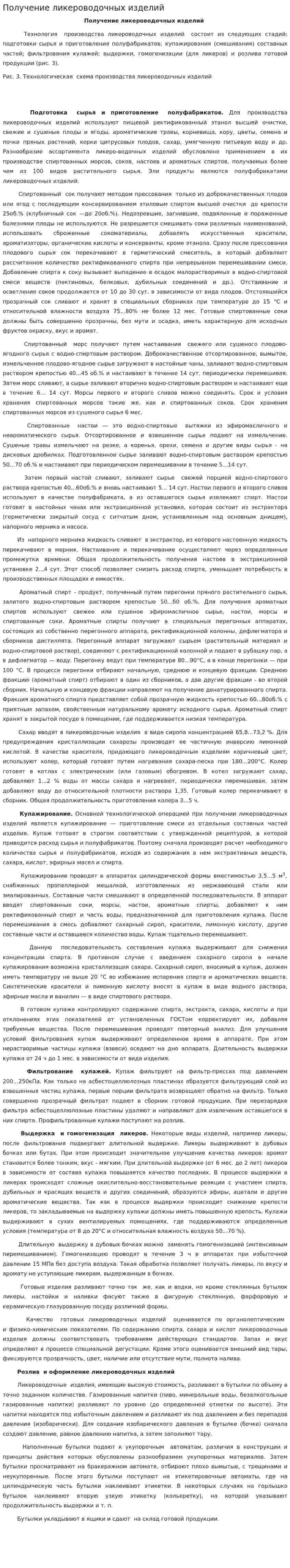 Получение ликероводочных изделий