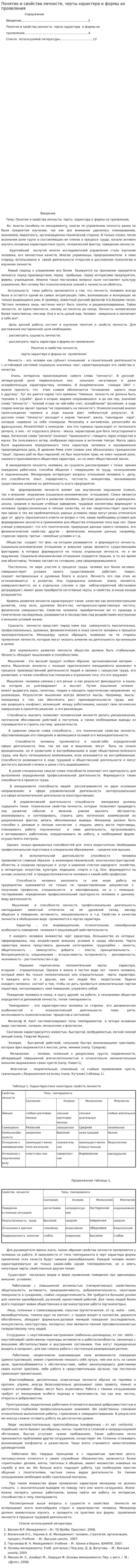 Понятие и свойства личности, черты характера и формы их проявления. 2