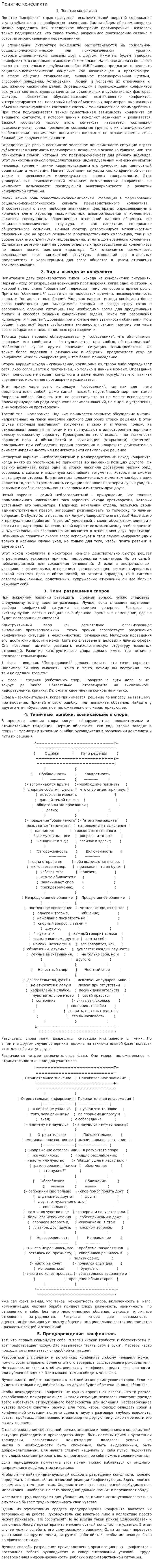 Понятие конфликта