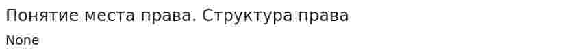 Понятие места права. Структура права