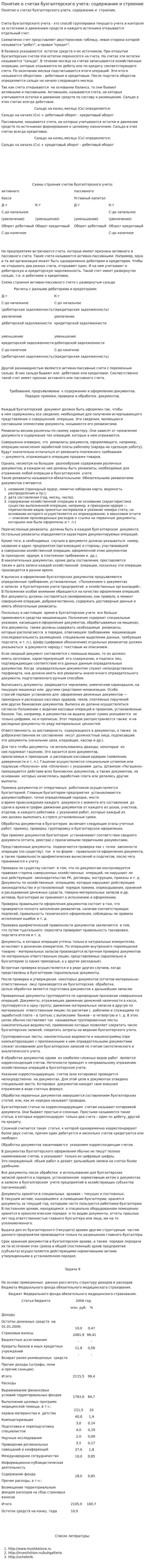 Понятие о счетах бухгалтерского учета: содержание и строение