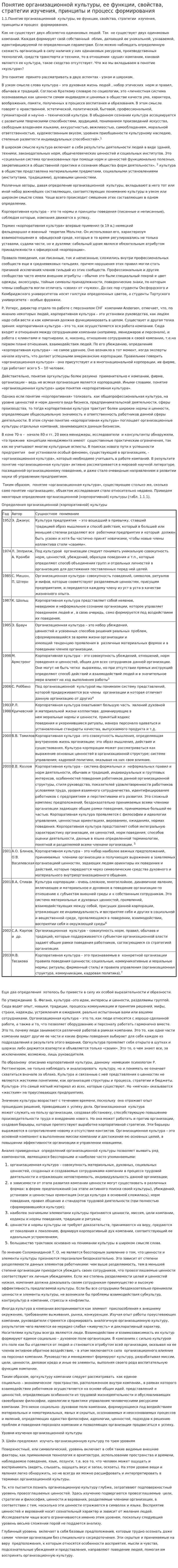 Понятие организационной культуры, ее функции, свойства, стратегии изучения, принципы и процесс формирования