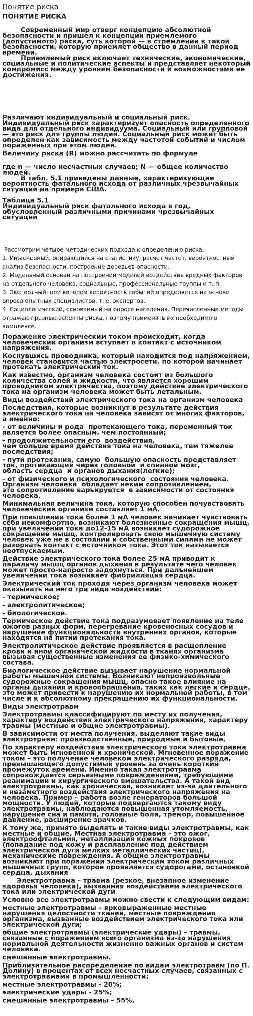 Понятие риска
