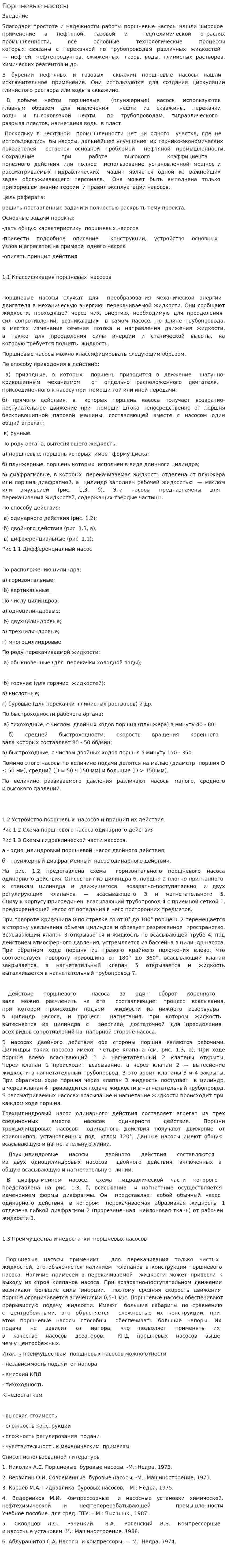 Поршневые насосы