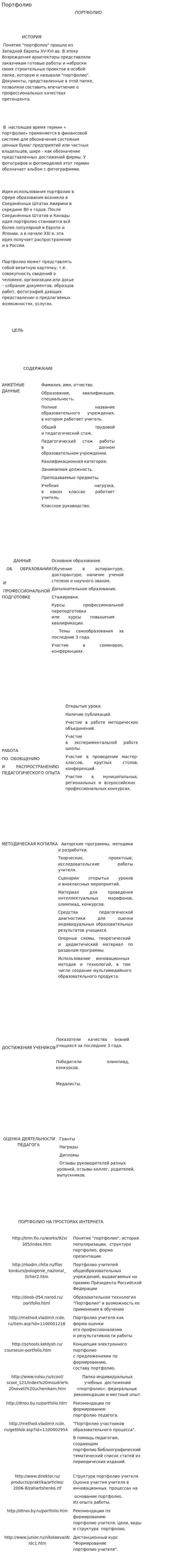 Портфолио