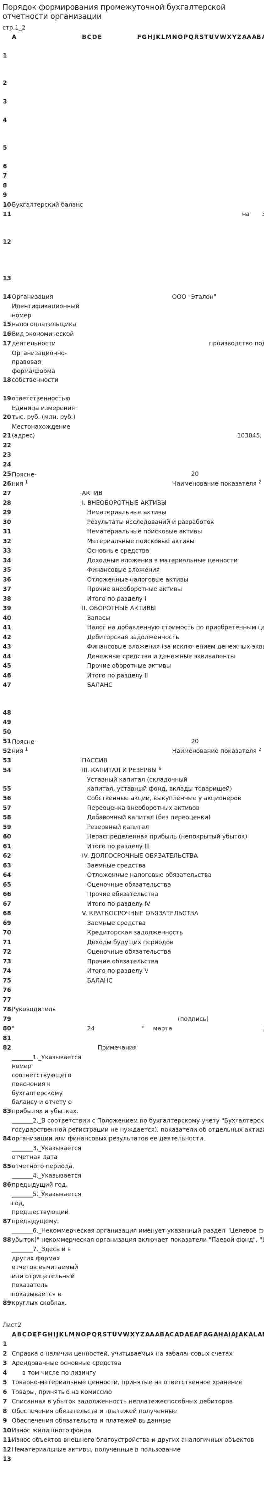 Порядок формирования промежуточной бухгалтерской отчетности организации