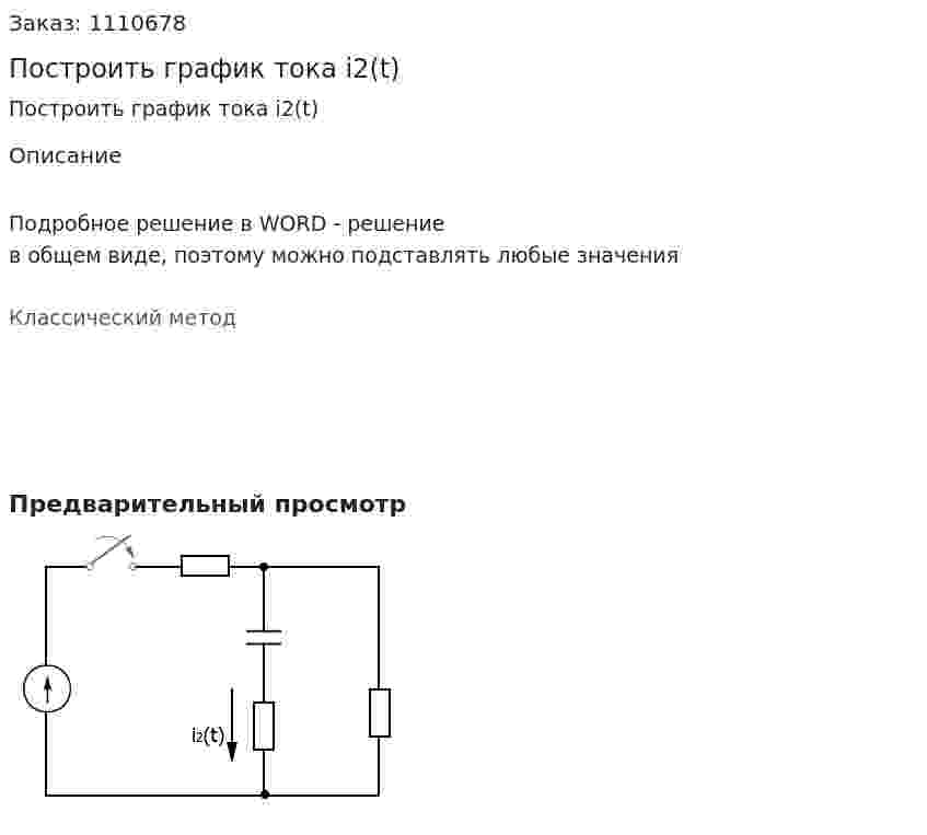 Построить график тока i2(t) 