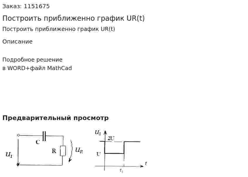 Построить приближенно график UR(t) 