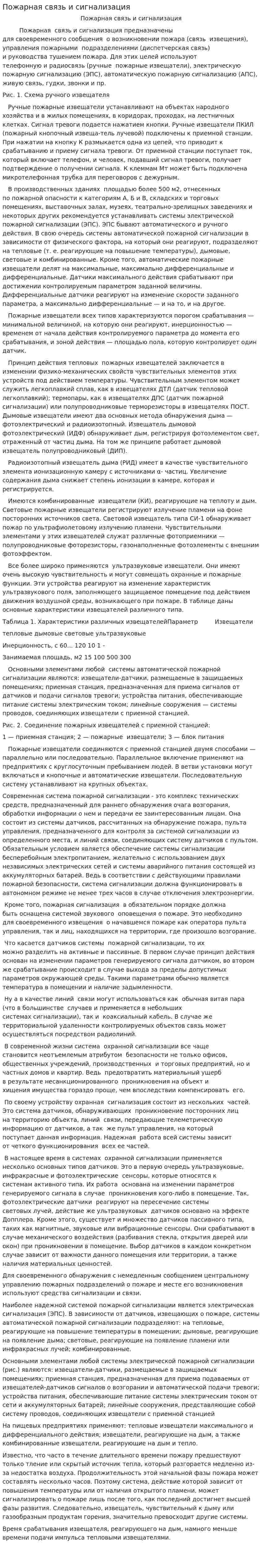 Пожарная связь и сигнализация