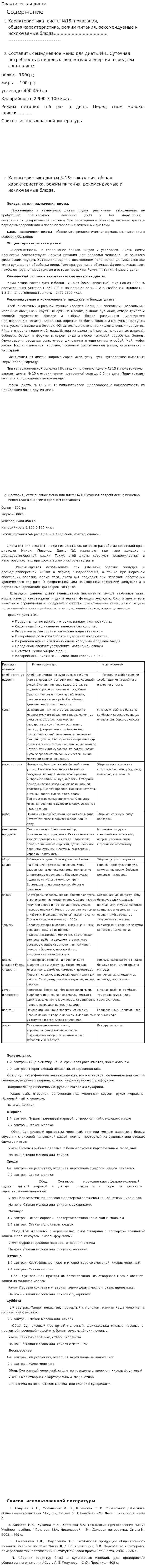 Практическая диета