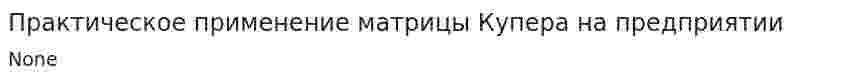Практическое применение матрицы Купера на предприятии