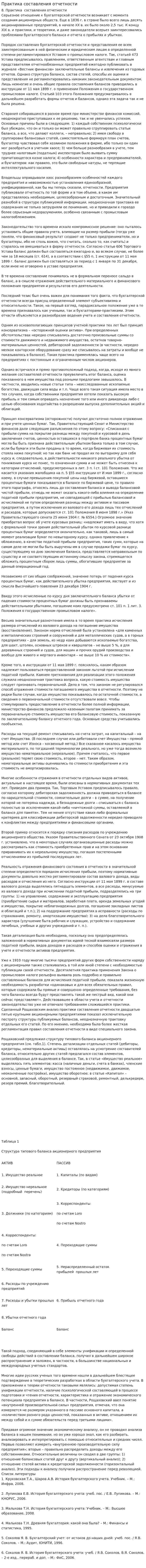 Практика составления отчетности. 2