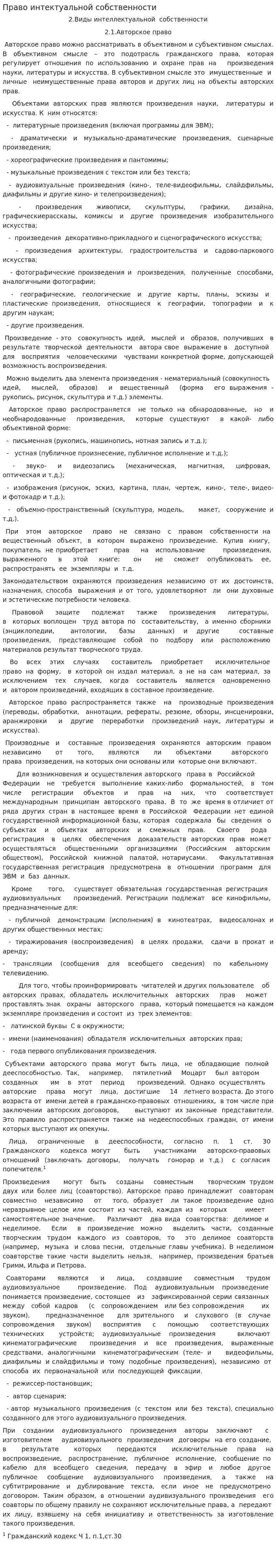 Право интектуальной собственности