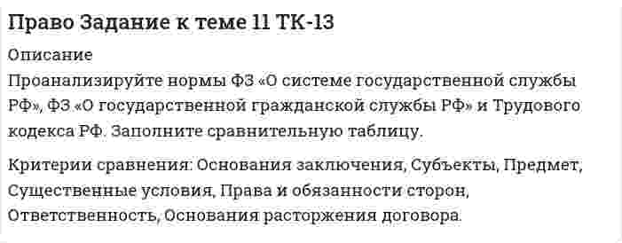      
          Описание
          1) Тк 4 задание, 3 вариант выполнено на 80%	Гражданин Петров, 1998 года рождения, обратился в паспортный стол ООО «ЖЭУ-10» Центрального района г. Новосибирска с заявлением о снятии его с регистрационного учета по месту жительства в связи с переездом из г. Новосибирска в г. Краснодар на постоянное место жительства.	Гражданину Петрову было отказано в снятии его с регистрационного учета в связи с тем, что он достиг призывного возраста и должен представить справку из военкомата о снятии с учета в данном военном комиссариате.2) Тк 6, 3 вариант, выполнено на 80% 	В суд поступило исковое заявление Мавлова, который считает, что в результате публикации в «Независимой газете» были нарушены его личные права, в частности честь и достоинство, и были причинены «моральные страдания». Истец требует в качестве компенсации за «ущерб» от газеты опровержения порочащих его сведений и 300 тыс. р., а от автора публикации – 50 тыс. р. 1. Каково понятие личных неимущественных прав, регулируемых гражданским правом?  	2. Назовите виды личных неимущественных прав, охраняемых гражданским правом. 	3. В чём состоит отличие понятий чести и достоинства? Что такое деловая репутация?	4. Какими способами возможно восстановление чести, достоинства и деловой репутации?	5. В чём заключаются особенности ответственности средств массовой информации за распространение сведений, порочащих честь, достоинство и деловую репутацию граждан?3) ТК11 выполнено 80 % Проанализируйте нормы ФЗ «О системе государственной службы РФ», ФЗ «О государственной гражданской службы РФ» и Трудового кодекса РФ. Заполните сравнительную таблицу.  
            
            
            Право задания (Сибупк 1 курс 2021г)Право интеллектуальной собственности ВСЕ ЗАДАНИЯ Право интеллектуальной собственности (задачи, КемГУ)Право собственности и иные виды прав на землюПраво социального обеспеченияПраво ТК-11 Задание 60%Право ТК - 11. Задание. СИБУПК По экспериментальным данным адсорбции углекислого газа на цеолите при 293 К графически определите константы уравнения Лэнгмюра, пользуясь которыми, постройте изотерму адсорбции Лэнгмюра.По экспериментальным данным адсорбции фенола на ионите при 423 К графически определите константы в уравнении Лэнгмюра, пользуясь которыми, постройте изотерму адсорбции Лэнгмюра.Право (1 курс 2021г ) 5 вариантПраво (1 курс СибУПК) 1 вариантПРАВОВЕДЕНИЕПравоведение ВСЕ ЗАДАНИЯ Право Задание к теме 10 ТК-11