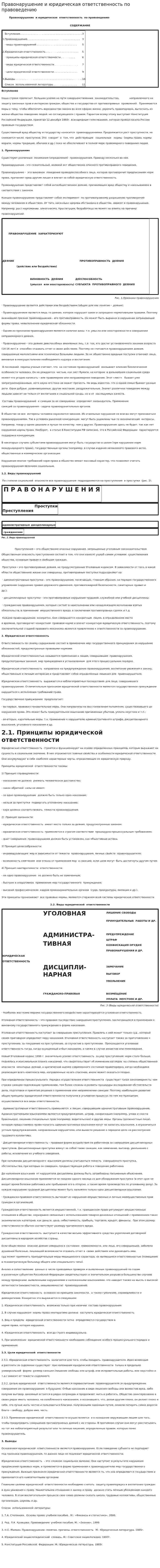 Правонарушение и юридическая ответственность по правоведению