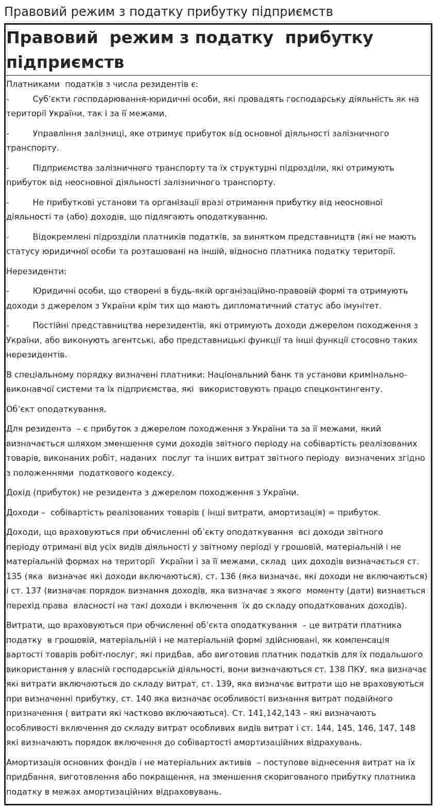Правовий режим з податку прибутку підприємств