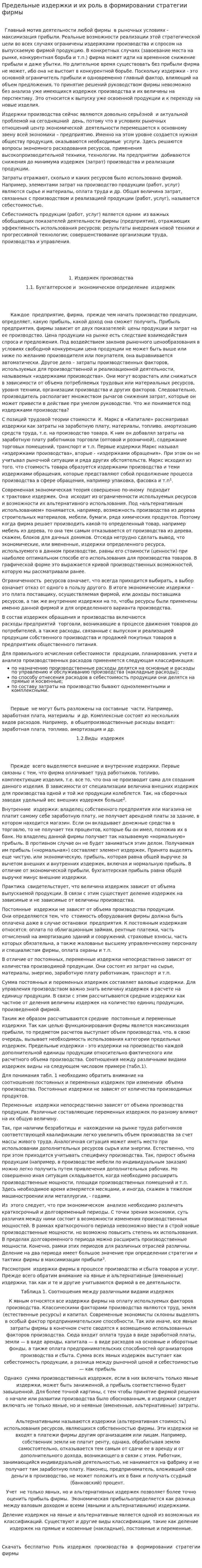 Предельные издержки и их роль в формировании стратегии фирмы