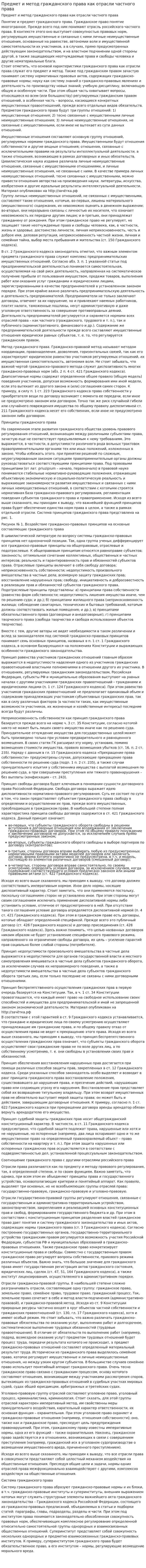 Предмет и метод гражданского права как отрасли частного права