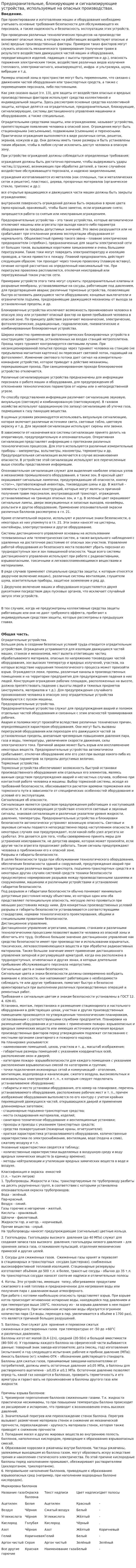 Предохранительные, блокирующие и сигнализирующие устройства, используемые на опасных производствах.