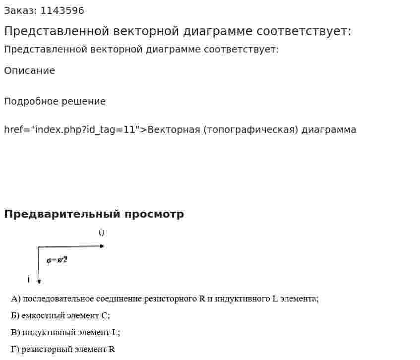 Представленной векторной диаграмме соответствует: 