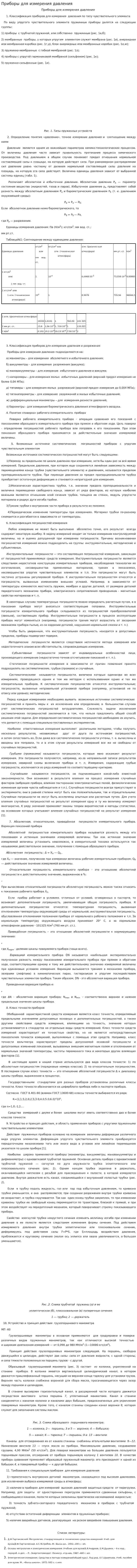 Приборы для измерения давления. 2