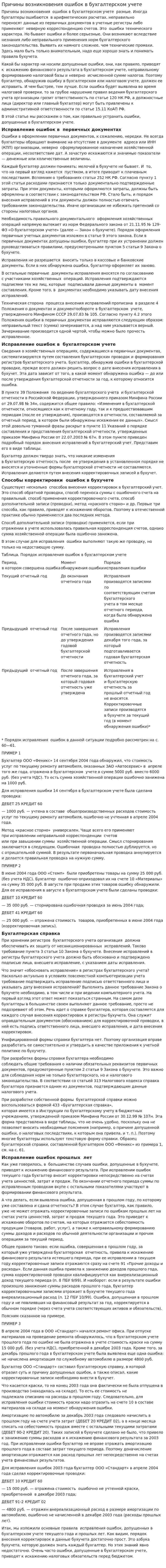 Причины возникновения ошибок в бухгалтерском учете