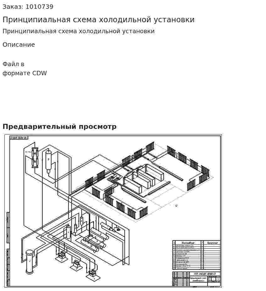 Принципиальная схема холодильной установки 
