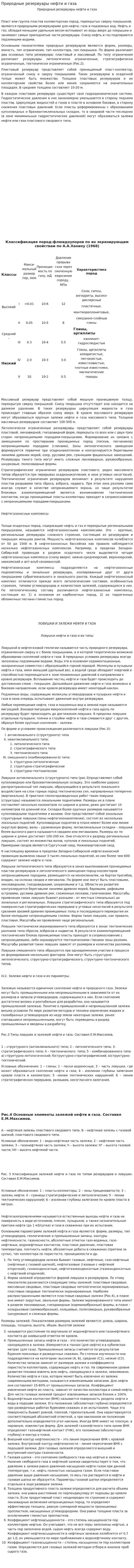 Природные резервуары нефти и газа
