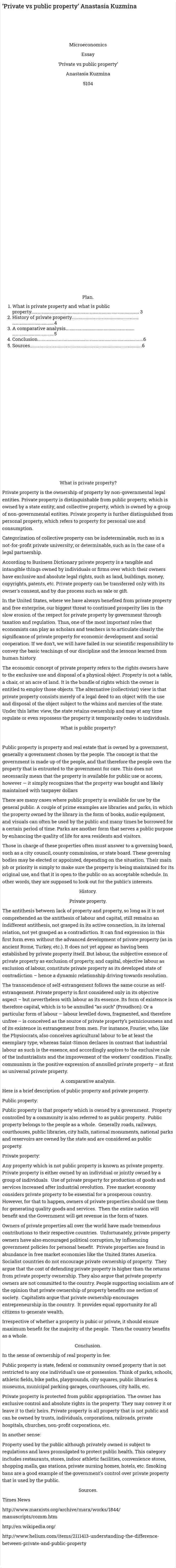 ‘Private vs public property’ Anastasia Kuzmina