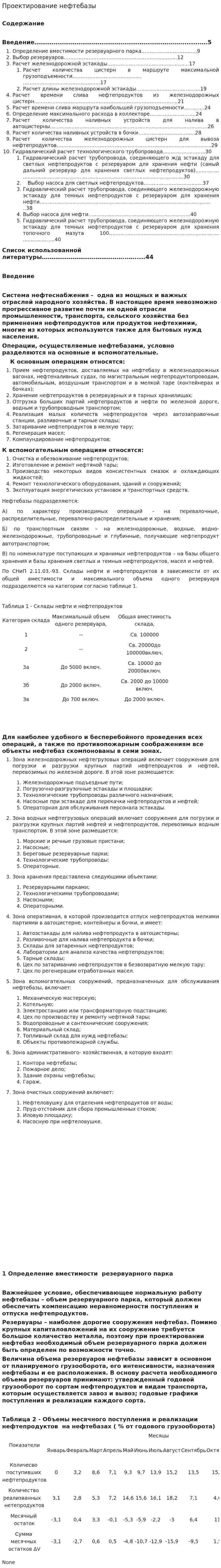 Проектирование нефтебазы